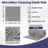 Discount Store™ Microfiber Cleaning Cloth Roll – (20 Sheets) Reusable & Super Absorbent