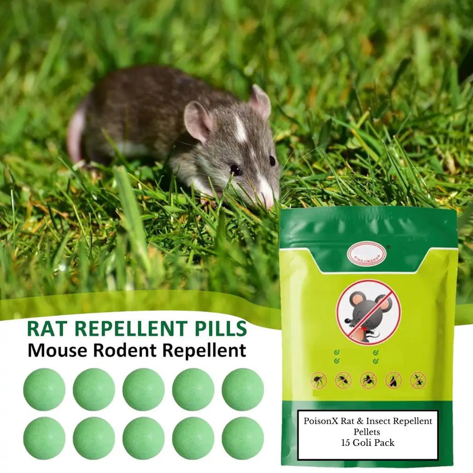 PoisonX Rat & Insect Repellent Pellets – 15 Goli Pack | ⭐️⭐️⭐️⭐️⭐️4.8/5 (1600+ REVIEWS)
